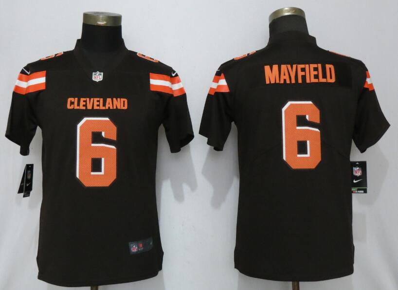 Women Cleveland Browns #6 Mayfield Brown Nike Vapor Untouchable Player NFL Jerseys->women nfl jersey->Women Jersey